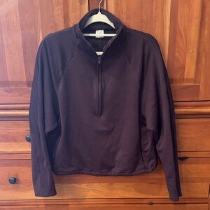 Athleta Fleece Half Zip Pullover Sweatshirt Purple Women’s Size Large